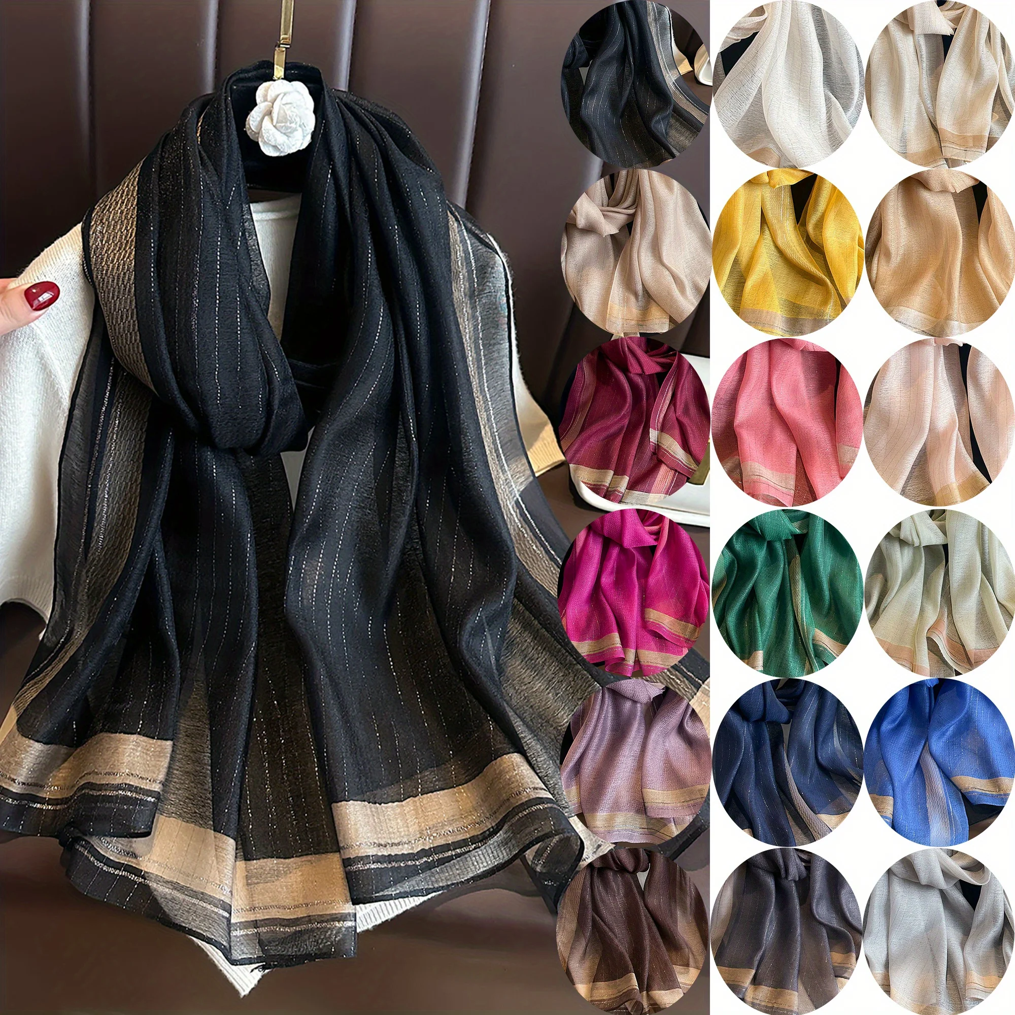 1PC new style (thick gold wire) silk wool high-end silver silk craft scarf shawl silk scarf women's long style autumn
1PC new style (thick gold wire) silk wool high-end silver silk craft scarf shawl silk scarf women's long style autumn
