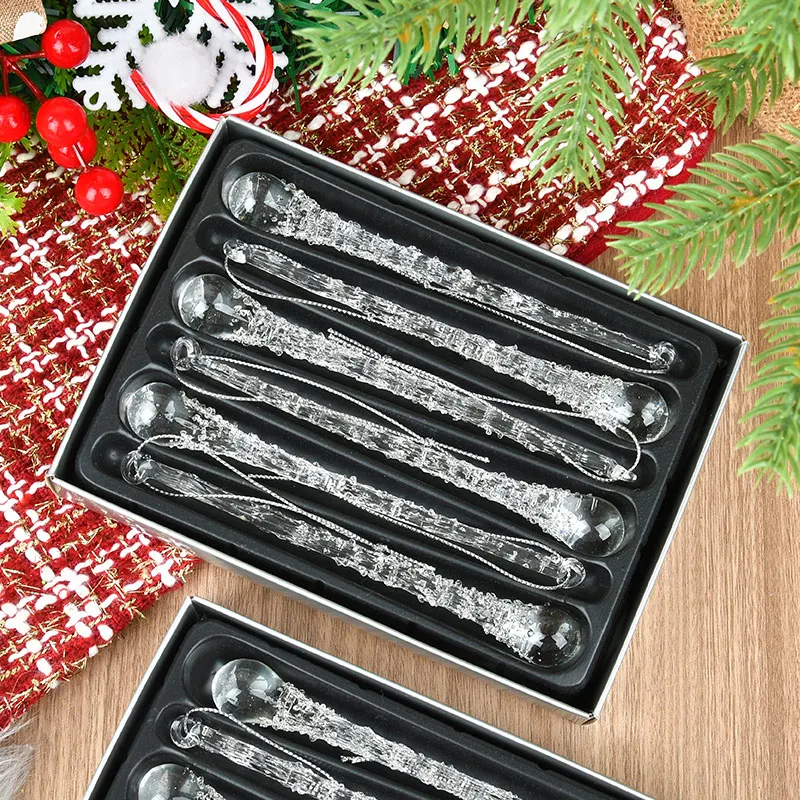 Christmas Decorations Transparent Glass Ice Strips Water Drop Pendant Christmas Tree Scene Layout Ice Strips Pendant Gift
Christmas Decorations Transparent Glass Ice Strips Water Drop Pendant Christmas Tree Scene Layout Ice Strips Pendant Gift