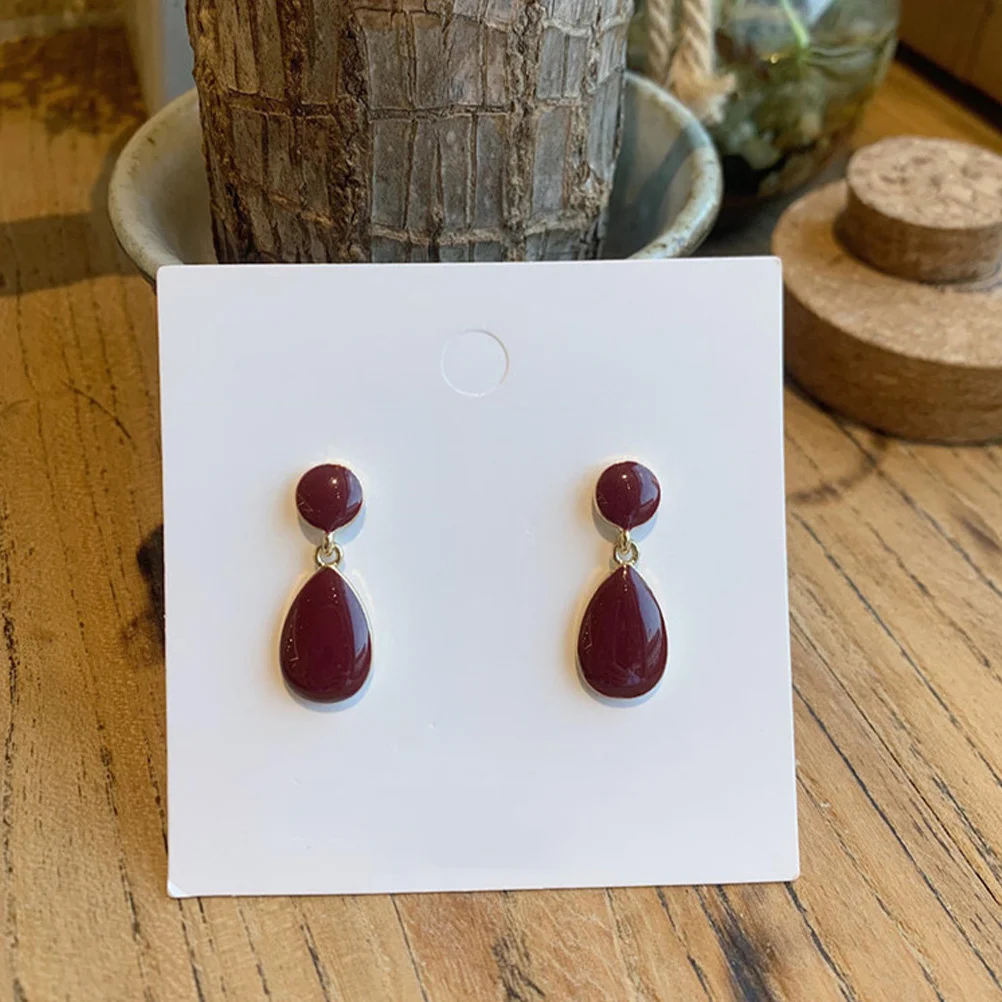 1 Pair Water Drop Earrings Dark Red For Women Fashionable Ear Pendant Gift Delicate Female Dangler Jewelry Accessory
1 Pair Water Drop Earrings Dark Red For Women Fashionable Ear Pendant Gift Delicate Female Dangler Jewelry Accessory