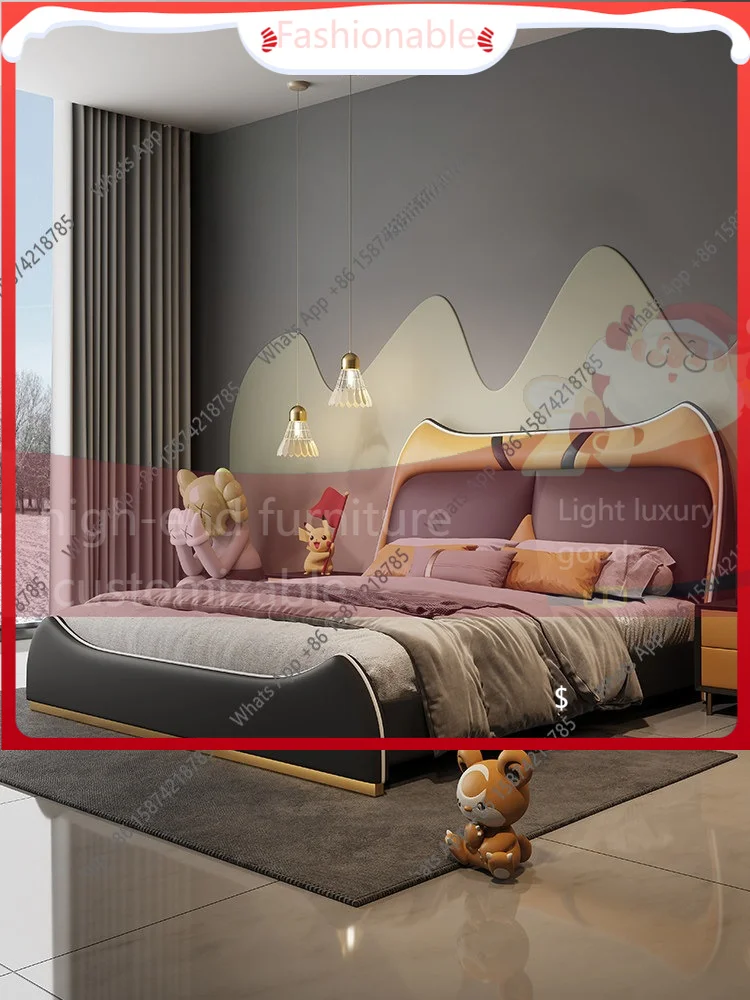 LU Light luxury modern minimalist leather bed cartoon cute bedroom 1.2 meters teen
LU Light luxury modern minimalist leather bed cartoon cute bedroom 1.2 meters teen