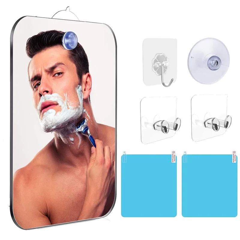 Acrylic Anti Fog Mirror for Shower Makeup Square Mirror Bathroom Sticking Shaving Mirror Travel Cosmetic Mirrors Accessories Set
Acrylic Anti Fog Mirror for Shower Makeup Square Mirror Bathroom Sticking Shaving Mirror Travel Cosmetic Mirrors Accessories Set