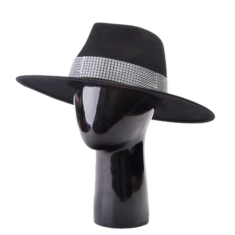 New Autumn and Winter Style Bright Diamond Decorated Fine Woolen Jazz Hat Fashionable Casual Felt Jazz Hat
New Autumn and Winter Style Bright Diamond Decorated Fine Woolen Jazz Hat Fashionable Casual Felt Jazz Hat