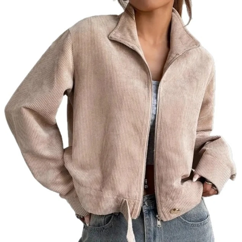 2025 Autumn and Winter Retro Fashion Corduroy Women's Jacket Lapel Zipper Casual Coat
2025 Autumn and Winter Retro Fashion Corduroy Women's Jacket Lapel Zipper Casual Coat