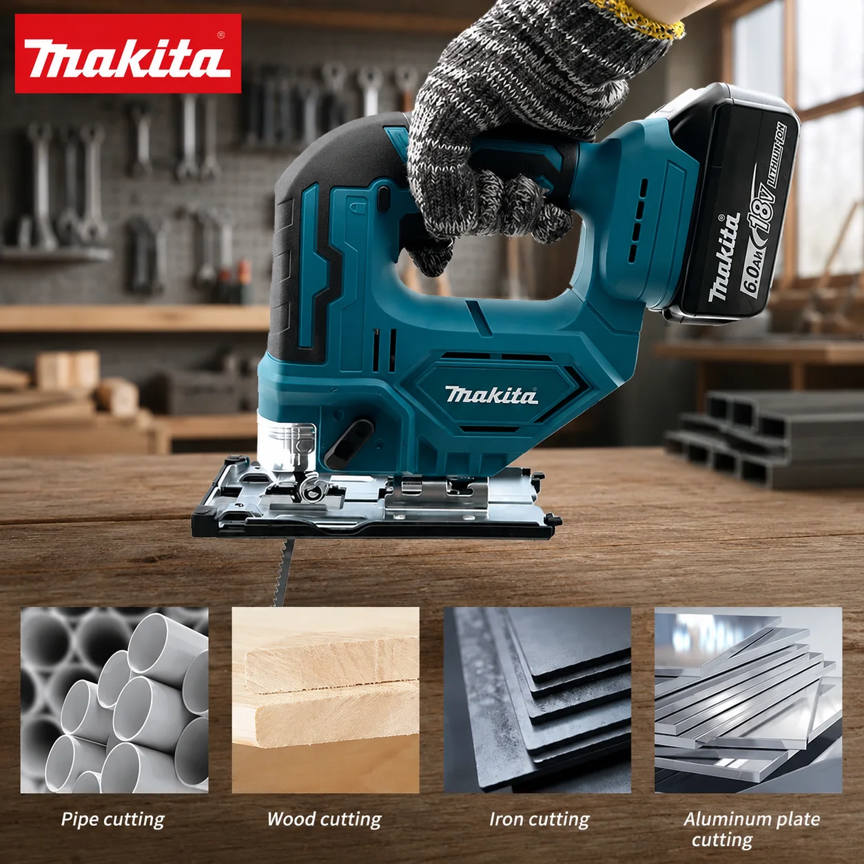 Makita DJV182Z Cordless 18V Lithium Battery Rechargeable Electric Jig Saw Curve Saw Woodworking Cutting Multifunction Saw
Makita DJV182Z Cordless 18V Lithium Battery Rechargeable Electric Jig Saw Curve Saw Woodworking Cutting Multifunction Saw