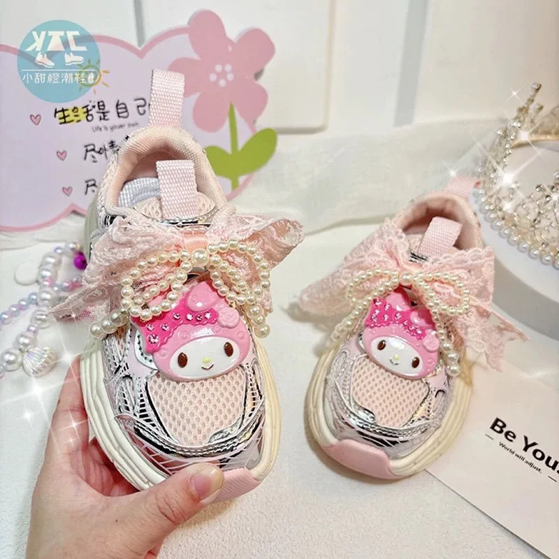 Spring Summer Kawaii My Melody Anime Sanrio Casual Children Shoes 2025 Cute Cartoon Pearl Bow Sneakers Lovely Gifts for Kids
Spring Summer Kawaii My Melody Anime Sanrio Casual Children Shoes 2025 Cute Cartoon Pearl Bow Sneakers Lovely Gifts for Kids