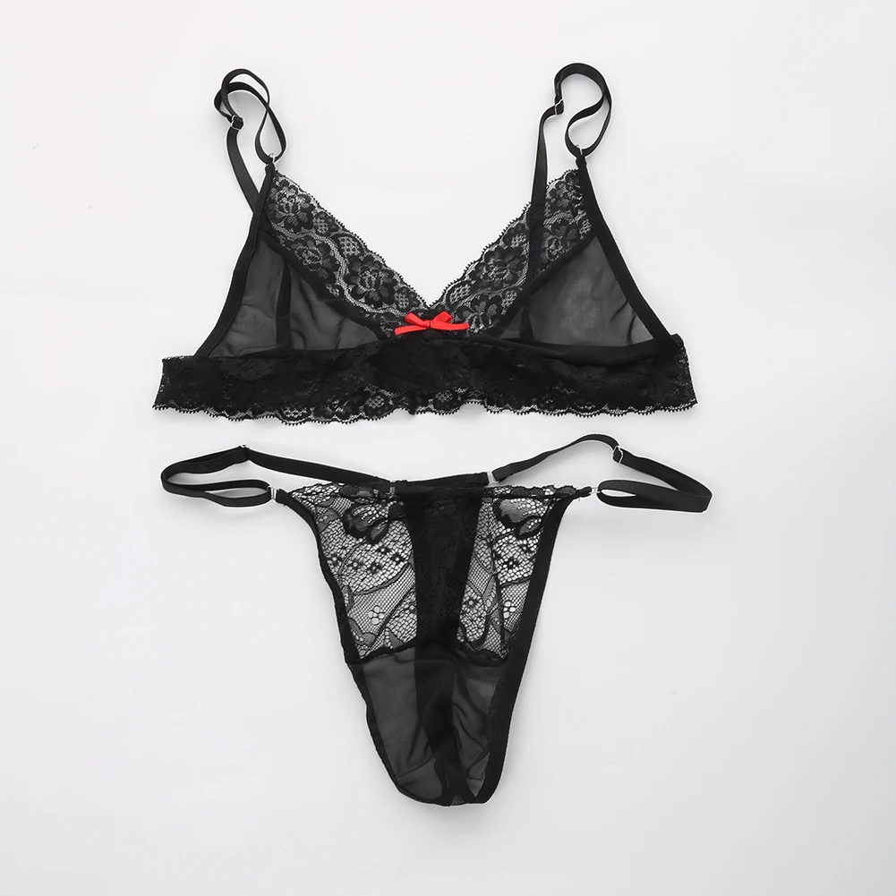 Mens Lace Erotic Panties Set Underwear Spaghetti Strap Bra With Thong Adjustable Men's Transparent Satin Underwear
Mens Lace Erotic Panties Set Underwear Spaghetti Strap Bra With Thong Adjustable Men's Transparent Satin Underwear