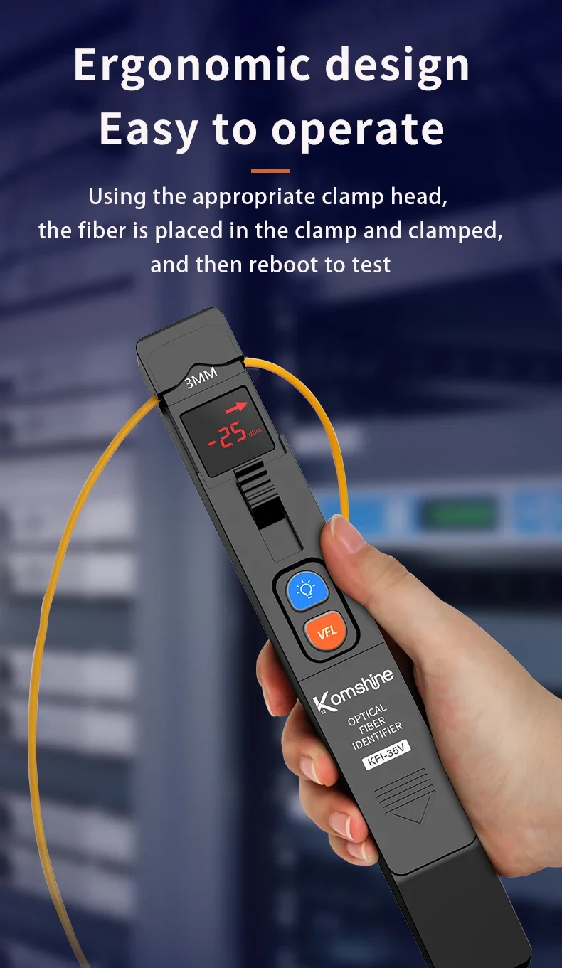KomShine-KFI-35 Optical Fiber Identifier, Metal Shell, Optical Cable, Signal Direction
KomShine-KFI-35 Optical Fiber Identifier, Metal Shell, Optical Cable, Signal Direction