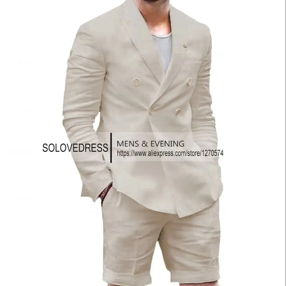 Summer Linen Suit Men Casual Short Party Double Breasted Classic Blazer Pants 2 Pieces Tailor-made Breathable Cool Male Outfits
Summer Linen Suit Men Casual Short Party Double Breasted Classic Blazer Pants 2 Pieces Tailor-made Breathable Cool Male Outfits