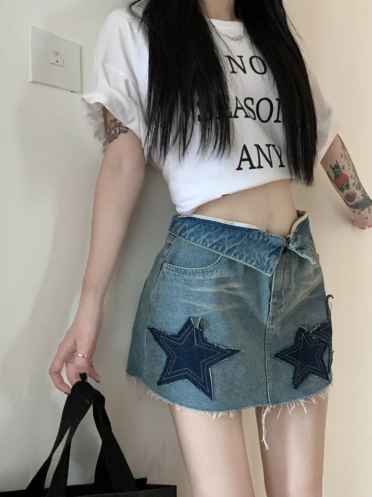 HOUZHOU Korean Fashion Streetwear Blue Denim Skirt Women Summer Sexy Slim Mini Skirts Y2k Chic Casual High Waist Vintage
HOUZHOU Korean Fashion Streetwear Blue Denim Skirt Women Summer Sexy Slim Mini Skirts Y2k Chic Casual High Waist Vintage