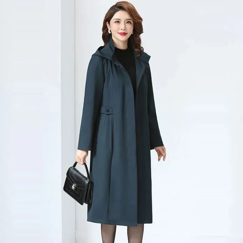 Single Row Dark Button Female Coat Windbreaker 2025 Spring Autumn New Long-Sleeved Casual Hooded Mid-Length Coat Women Commute A
Single Row Dark Button Female Coat Windbreaker 2025 Spring Autumn New Long-Sleeved Casual Hooded Mid-Length Coat Women Commute A