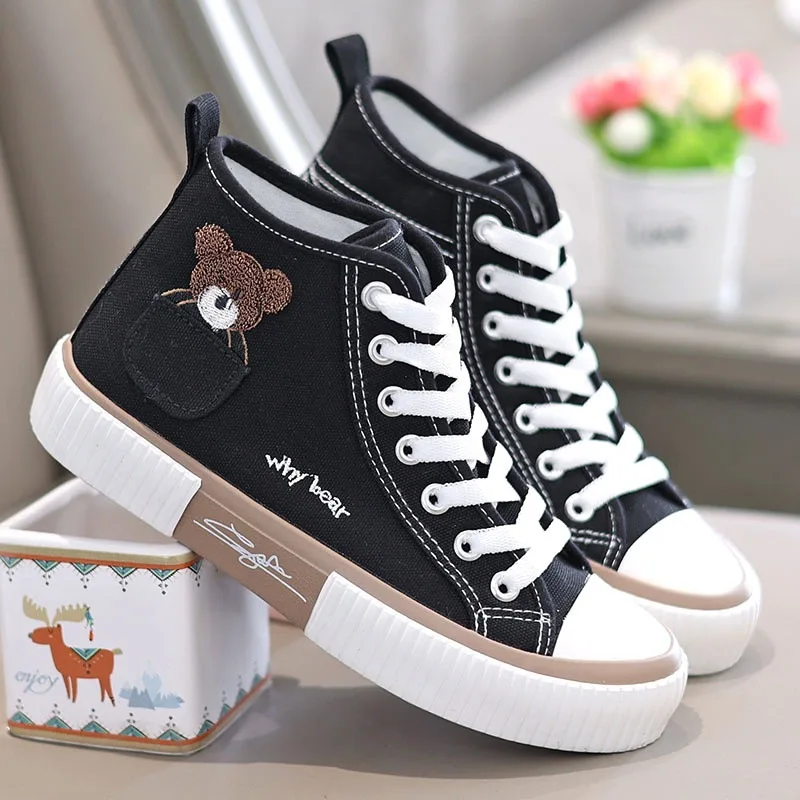 Bear High-top Shoes Canvas Shoes All-match Sneakers Spring Casual and Comfortable 2024 New Niche Women's Shoes Zapatos De Mujer
Bear High-top Shoes Canvas Shoes All-match Sneakers Spring Casual and Comfortable 2024 New Niche Women's Shoes Zapatos De Mujer