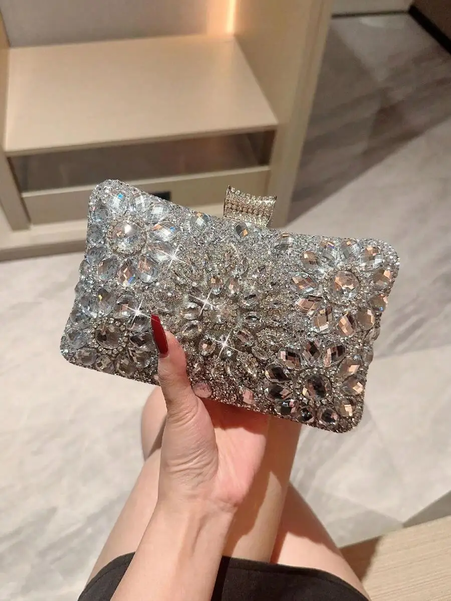 Rhinestone Clutch Bag Box Style Evening Purse For Party Wedding Prom Formal Event
Rhinestone Clutch Bag Box Style Evening Purse For Party Wedding Prom Formal Event