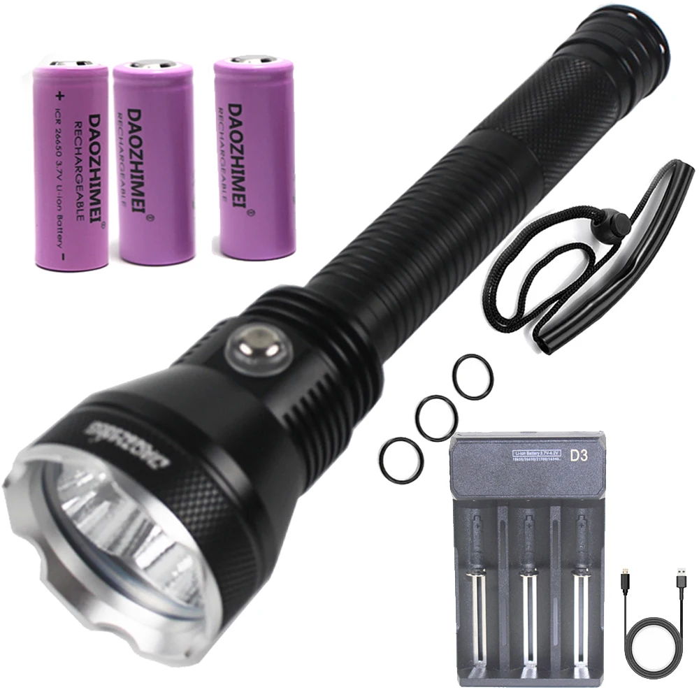 High Power 3-core XHP70.2 LED Diving Tactical Flashlight Professional outdoor Waterproof Underwater Searching Dive Light
High Power 3-core XHP70.2 LED Diving Tactical Flashlight Professional outdoor Waterproof Underwater Searching Dive Light