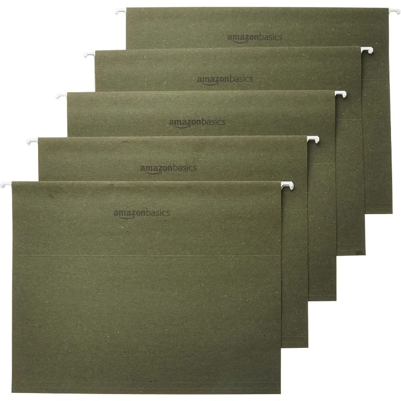 Amazon Basics Hanging Organizer File Folders for Efficient Filing, Sturdy, Adjustable Tabs, Letter Size, Pack of 25, Green
Amazon Basics Hanging Organizer File Folders for Efficient Filing, Sturdy, Adjustable Tabs, Letter Size, Pack of 25, Green