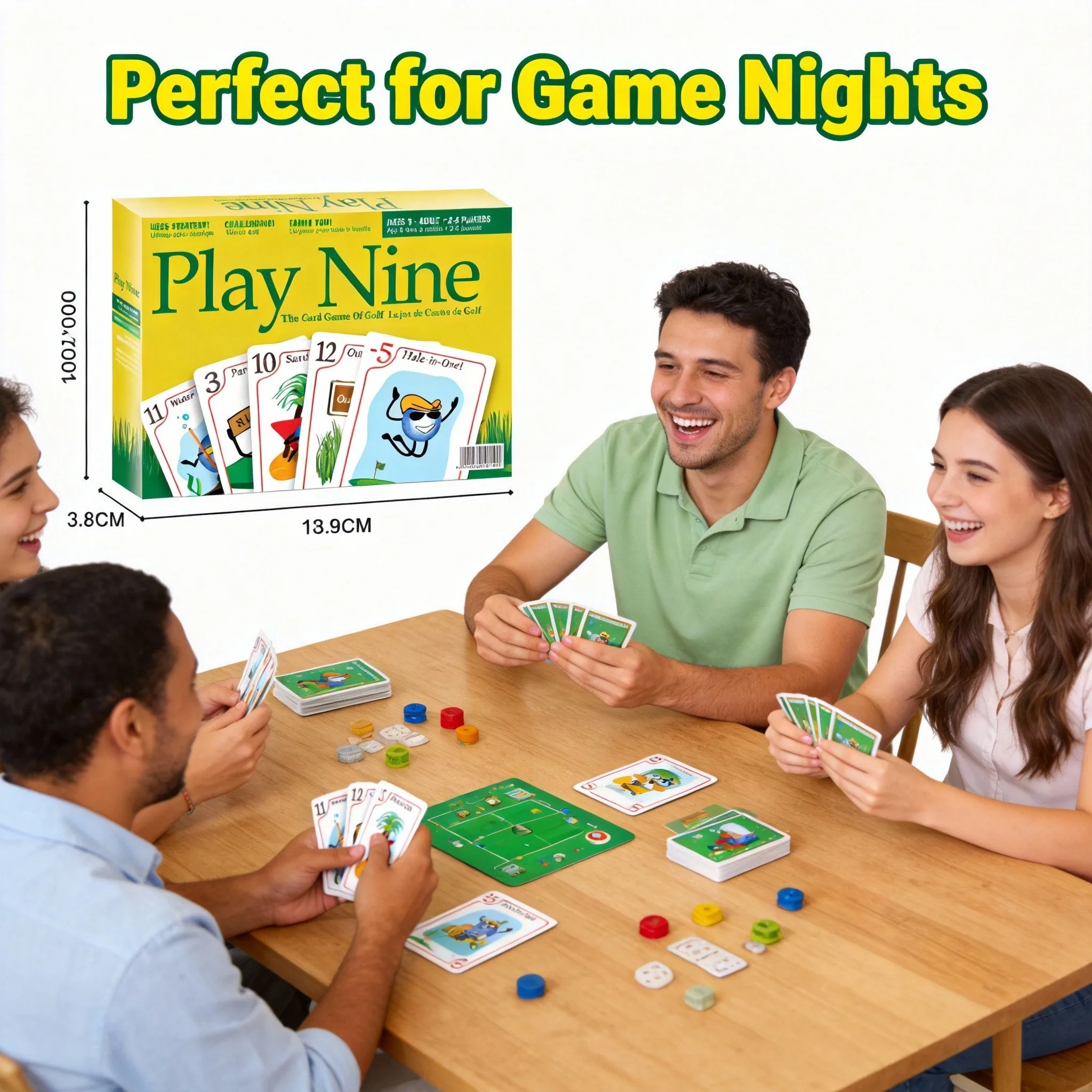 Play Nine - карточная игра в гольф, простая семейная стратегическая игра, победитель определяется по наименьшему количеству очков после 9 отверстий.
Play Nine - карточная игра в гольф, простая семейная стратегическая игра, победитель определяется по наименьшему количеству очков после 9 отверстий.