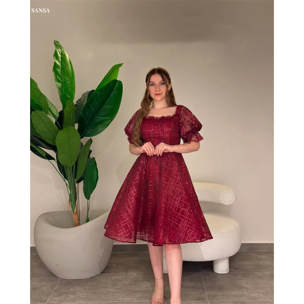 Sansa Customized Square Collar Puff Sleeve Boll Gown Evening Dresses Plus Size Wedding Dress Knee-Length Prom Dresses
Sansa Customized Square Collar Puff Sleeve Boll Gown Evening Dresses Plus Size Wedding Dress Knee-Length Prom Dresses