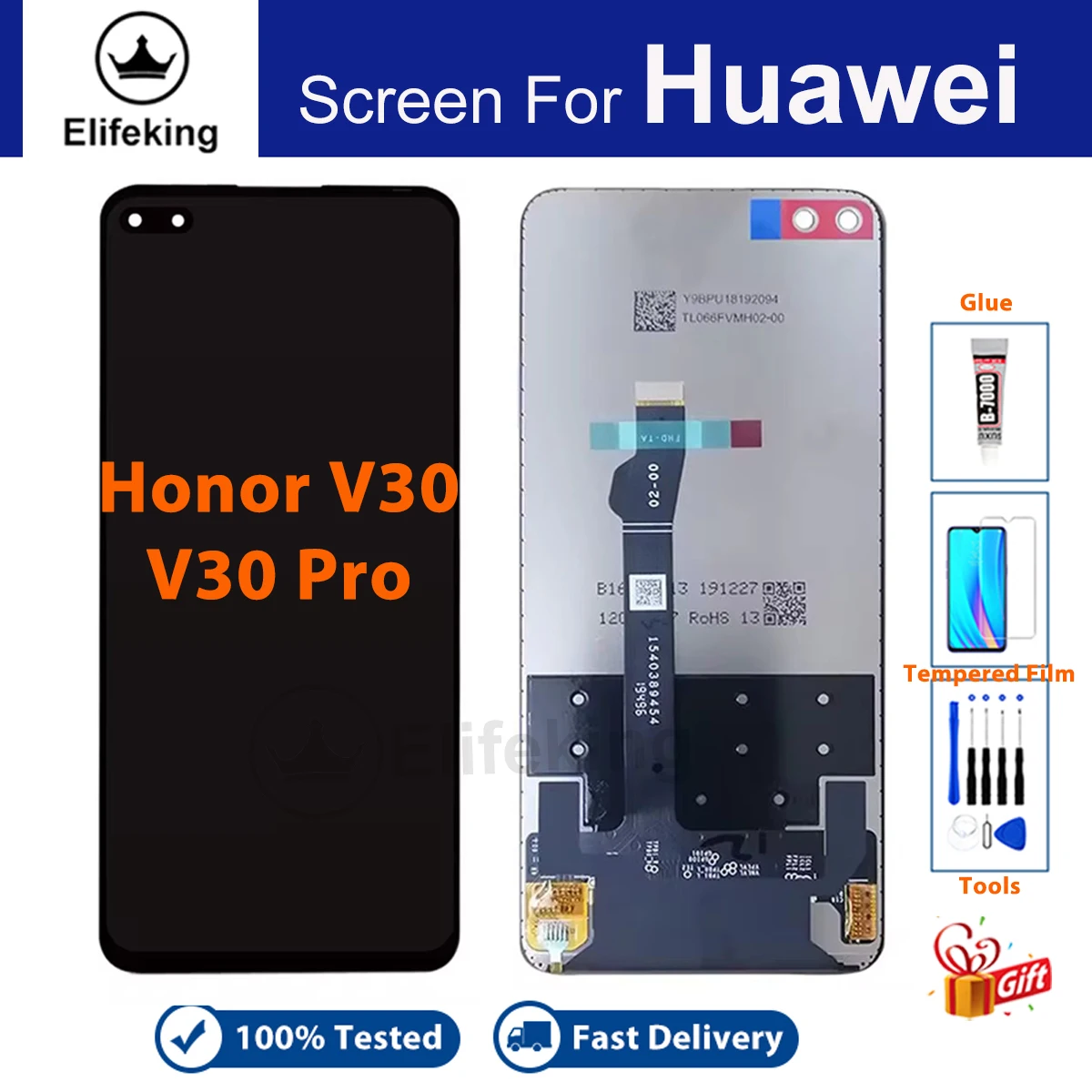 ЖК-дисплей для HUAWEI Honor V30 pro, сенсорный ЖК-экран для Honor V30, запасной цифровой преобразователь в сборе с бесплатными инструментами
ЖК-дисплей для HUAWEI Honor V30 pro, сенсорный ЖК-экран для Honor V30, запасной цифровой преобразователь в сборе с бесплатными инструментами