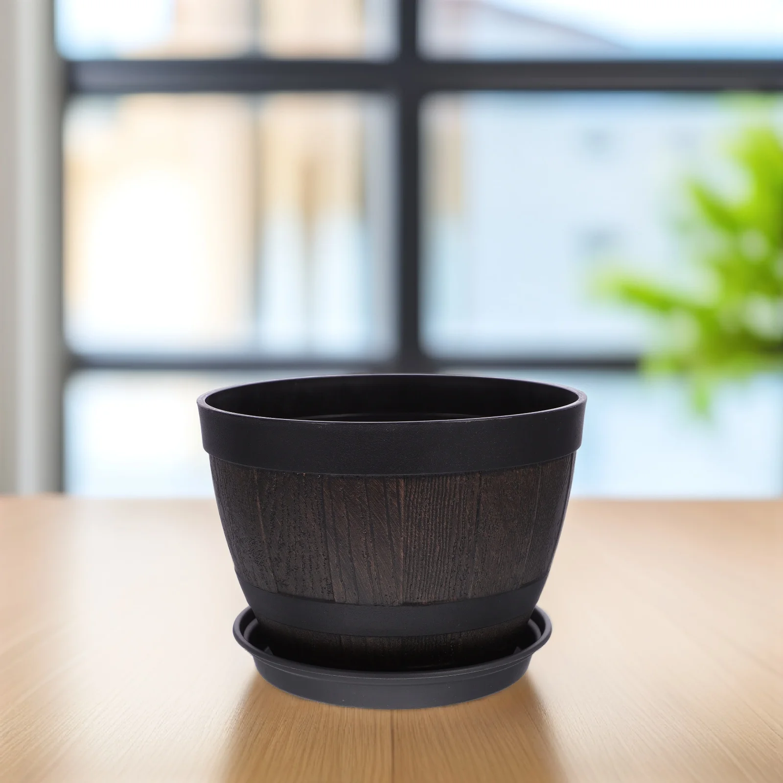 9 Inch Round Wood Grain Breathable Planter Pot with Saucer for Succulent Cactus Plants Indoor Garden Decor Plastic Flower Pot
9 Inch Round Wood Grain Breathable Planter Pot with Saucer for Succulent Cactus Plants Indoor Garden Decor Plastic Flower Pot