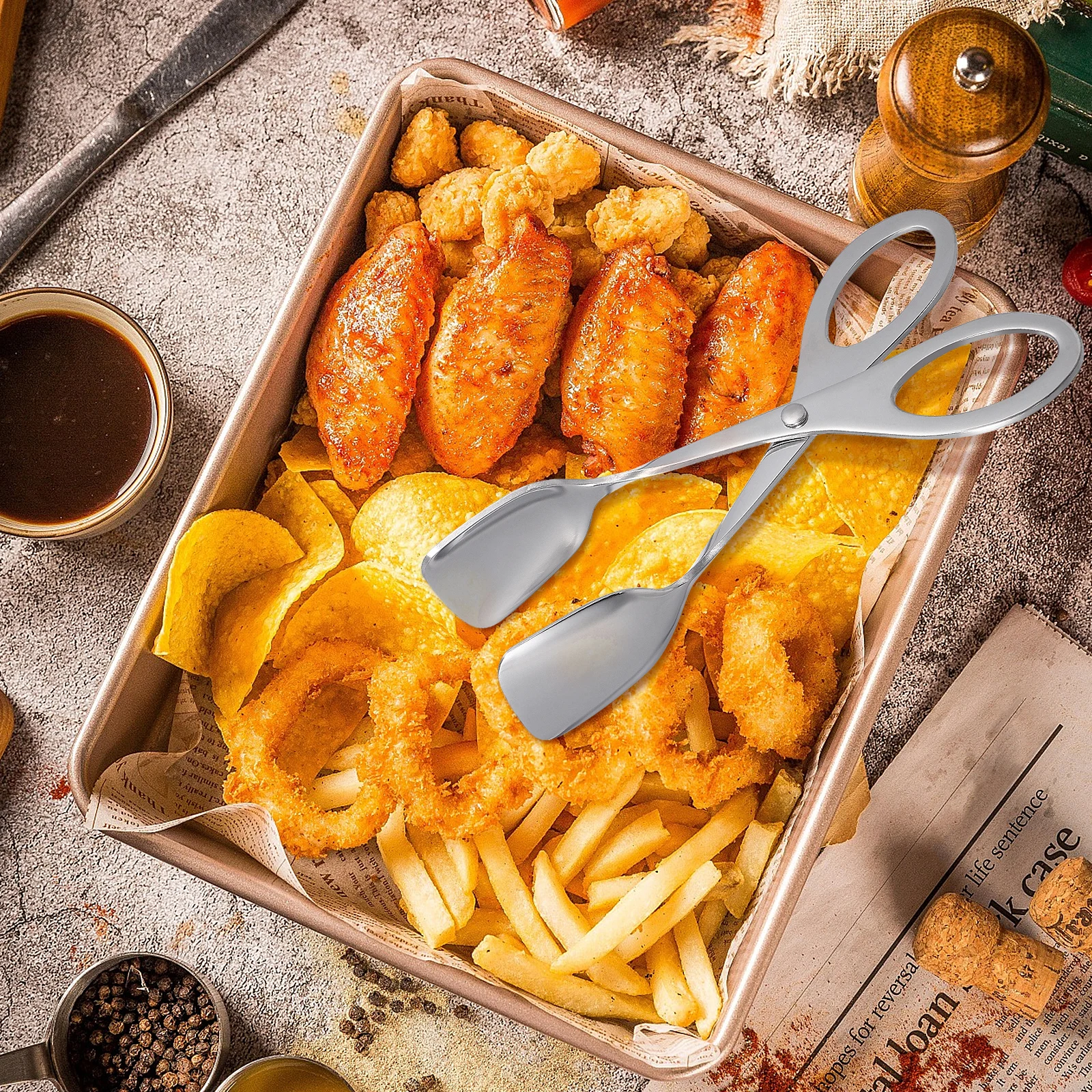 Multifunction Food Tongs Stainless Steel Scissor Design Heat Resistant Clip for Home Restaurant Party Kitchen Silver
Multifunction Food Tongs Stainless Steel Scissor Design Heat Resistant Clip for Home Restaurant Party Kitchen Silver