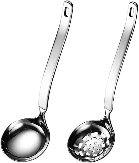 Soup Spoon Metal Stainless Steel Spoon and Slotted Spoon Set with Holes Small Soup Spoon Filter Spoon Spoon
Soup Spoon Metal Stainless Steel Spoon and Slotted Spoon Set with Holes Small Soup Spoon Filter Spoon Spoon