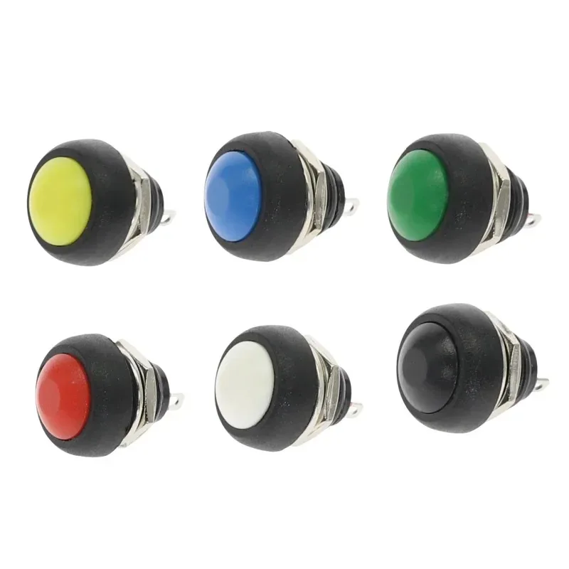 6Pcs 12mm OFF-(ON) Waterproof Momentary/Self-reset Push Button Switch SPDT Power Start Button Switch 3A/125V 6Color
6Pcs 12mm OFF-(ON) Waterproof Momentary/Self-reset Push Button Switch SPDT Power Start Button Switch 3A/125V 6Color