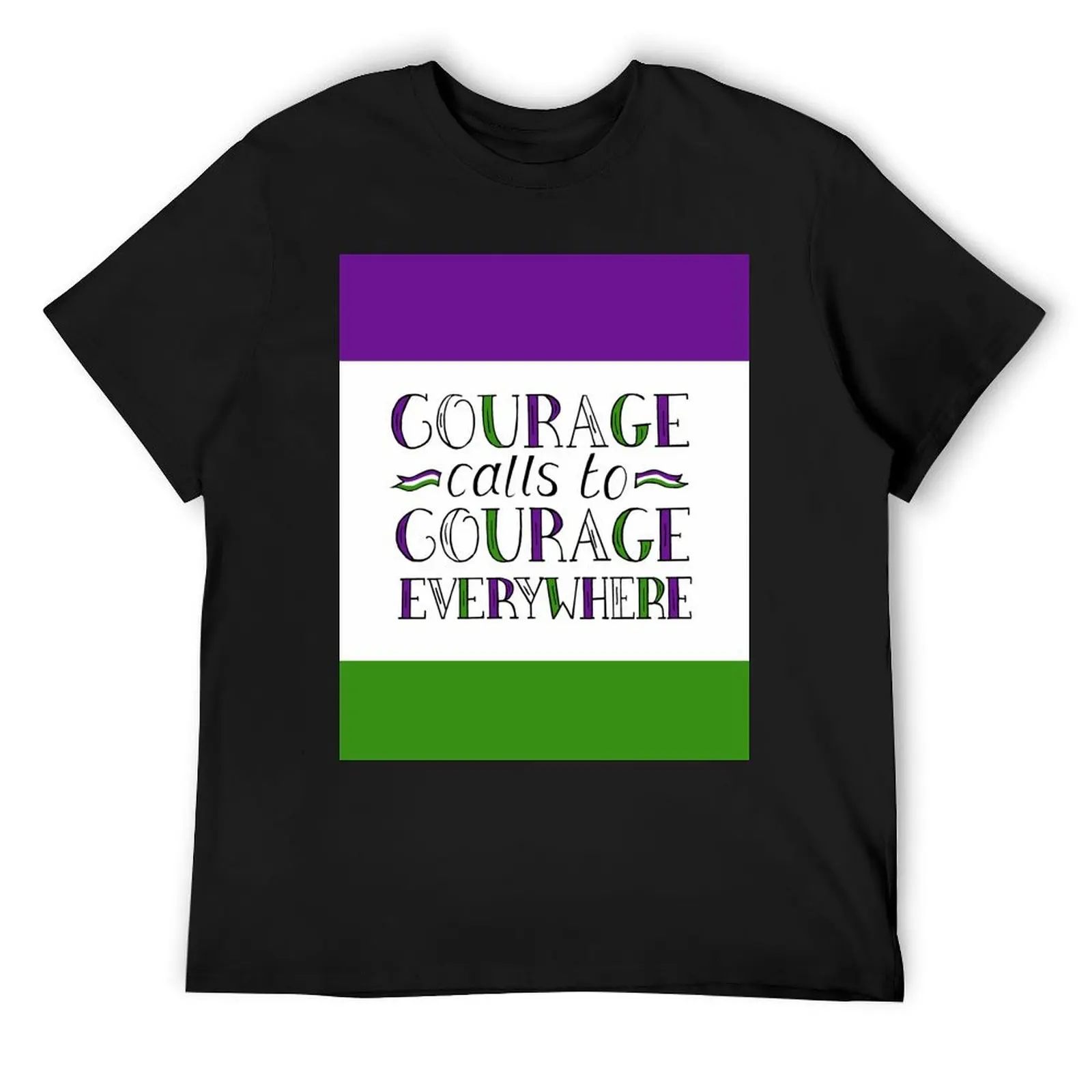Suffragette Quote Courage Calls to Courage Everywhere on suffragette flag colours T-Shirt vintage clothes t shirt men
Suffragette Quote Courage Calls to Courage Everywhere on suffragette flag colours T-Shirt vintage clothes t shirt men