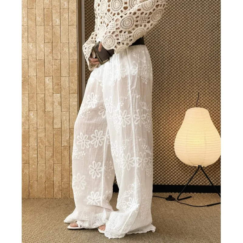 Johnature Summer New French-Style Bohemian Elastic Waist Embroidered Floral Casual Pants Vacation Long Pants
Johnature Summer New French-Style Bohemian Elastic Waist Embroidered Floral Casual Pants Vacation Long Pants