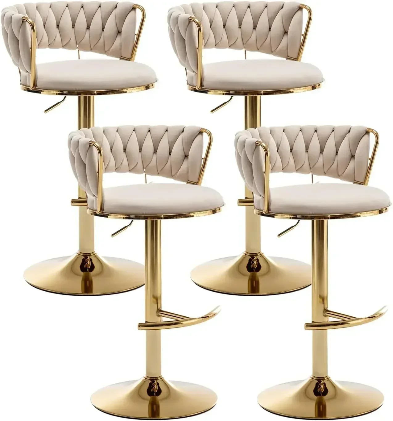 BestsellerGold Bar Stools Set of 4, Counter Height Bar Stools with Low Back, Velvet Adjustable Height Barstools, 360° Swivel Bar
BestsellerGold Bar Stools Set of 4, Counter Height Bar Stools with Low Back, Velvet Adjustable Height Barstools, 360° Swivel Bar
