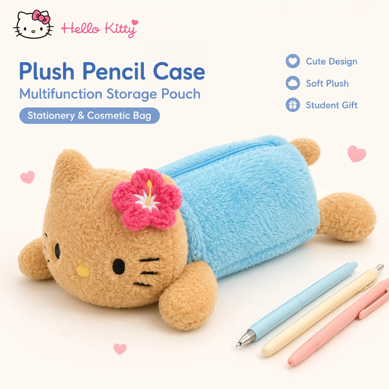 Sanrio Hawaiian Cute Tan HelloKitty Soft Student Back-To-School Multi-Purpose Pen Storage Pouch Portable Makeup Pouch Pencil Bag
Sanrio Hawaiian Cute Tan HelloKitty Soft Student Back-To-School Multi-Purpose Pen Storage Pouch Portable Makeup Pouch Pencil Bag