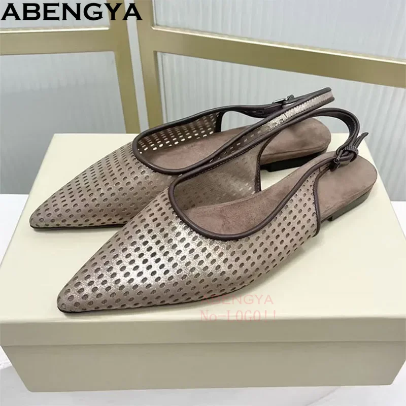 Summer Back Strap Flat Shoes Women Hollow Out Point Toe Sandals Women's Loafers Comfort Holiday Dress Shoes For Woman
Summer Back Strap Flat Shoes Women Hollow Out Point Toe Sandals Women's Loafers Comfort Holiday Dress Shoes For Woman