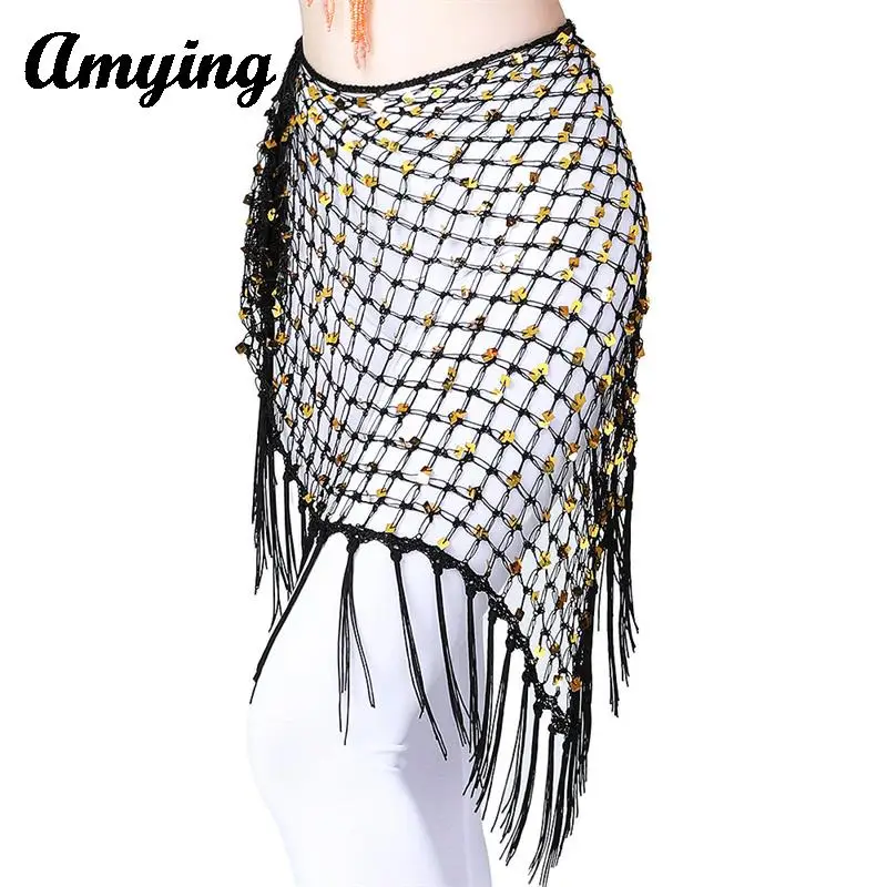 Belly Dance Waist Chain Sequin Fishing Net Tassel Big Triangle Scarf Shawl Dance Practice Costume Hollow Lacing Hip Scarf
Belly Dance Waist Chain Sequin Fishing Net Tassel Big Triangle Scarf Shawl Dance Practice Costume Hollow Lacing Hip Scarf