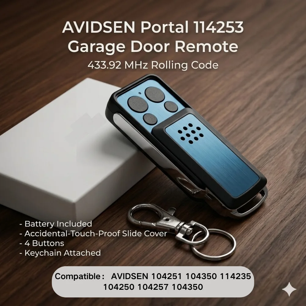 AVIDSEN 114253 Command Remote Control For AVIDSEN 104251 104350 114235 104250 104257 104350 433.92MHz Rolling Code Gate Opener
AVIDSEN 114253 Command Remote Control For AVIDSEN 104251 104350 114235 104250 104257 104350 433.92MHz Rolling Code Gate Opener