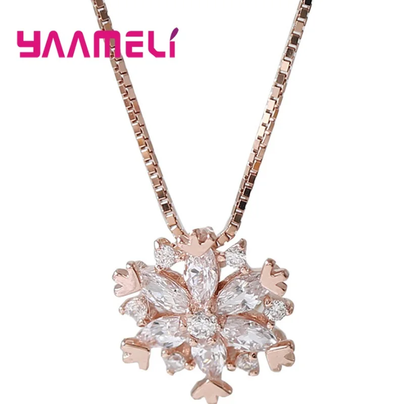 Fashion 925 Sterling Silver Color Jewelry White AAA Zirconia Snowflake Pendant Neckace For Women Gift Chain Choker Necklace
Fashion 925 Sterling Silver Color Jewelry White AAA Zirconia Snowflake Pendant Neckace For Women Gift Chain Choker Necklace
