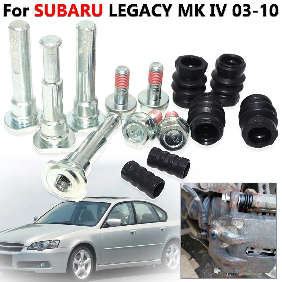 Front Left Right Caliper Cylinder Slider Guide Pin For Disc Housing Bolts Bushing Boot Seal Kit For SUBARU LEGACY MK IV 2003-10
Front Left Right Caliper Cylinder Slider Guide Pin For Disc Housing Bolts Bushing Boot Seal Kit For SUBARU LEGACY MK IV 2003-10