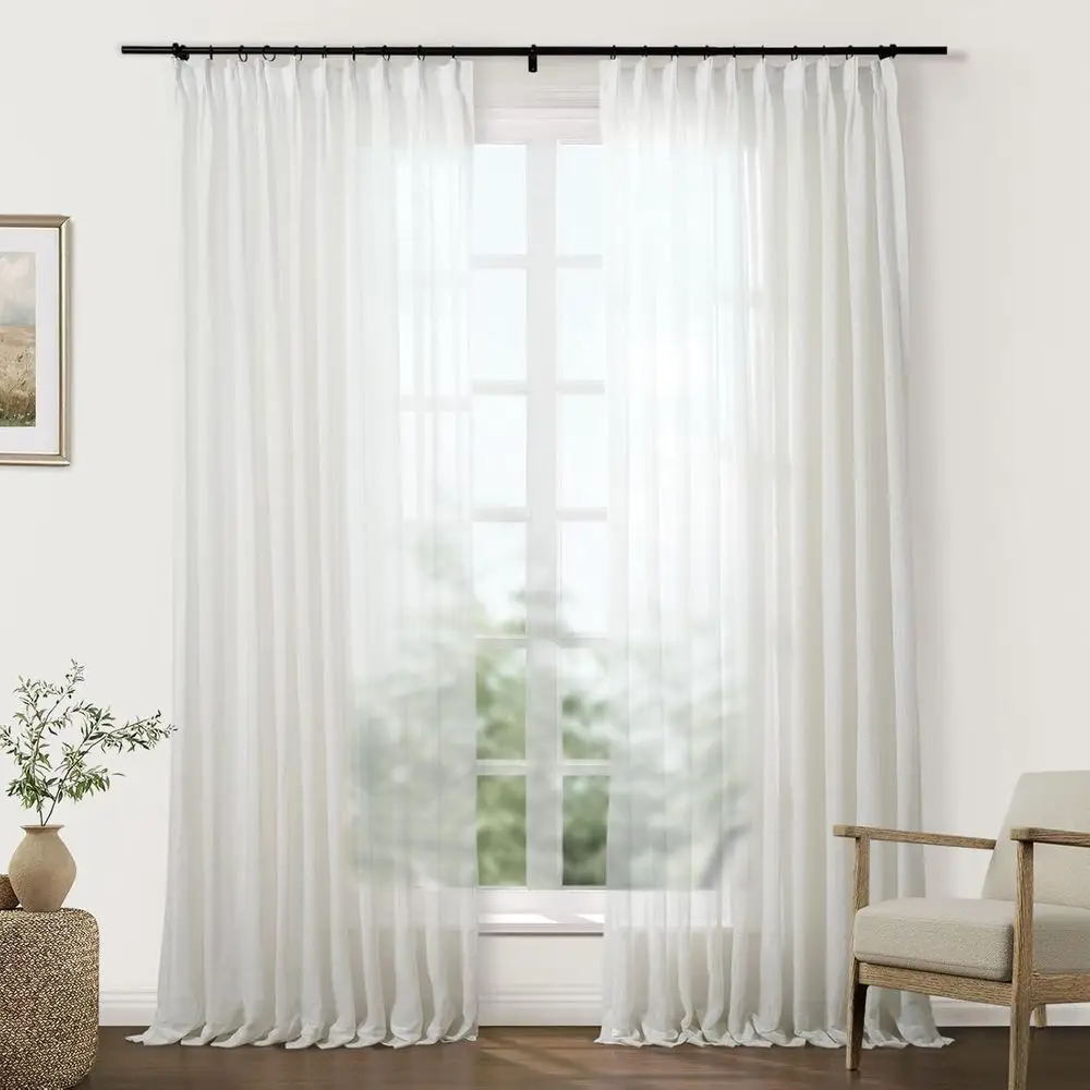 Natural Linen Textured Sheer Curtains 84 Inches Long Pinch Pleat Drapes or Living Room Bedroom aux Linen Curtains with Hooks, Se
Natural Linen Textured Sheer Curtains 84 Inches Long Pinch Pleat Drapes or Living Room Bedroom aux Linen Curtains with Hooks, Se
