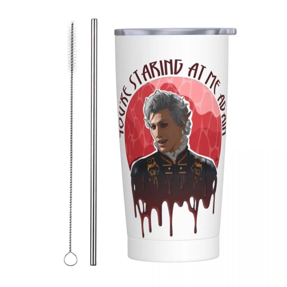 Astarion 20 Oz Tumbler Baldur's Gate вакуумная Изолированная дорожная кружка для кофе с крышкой и соломинкой из нержавеющей стали
Astarion 20 Oz Tumbler Baldur's Gate вакуумная Изолированная дорожная кружка для кофе с крышкой и соломинкой из нержавеющей стали