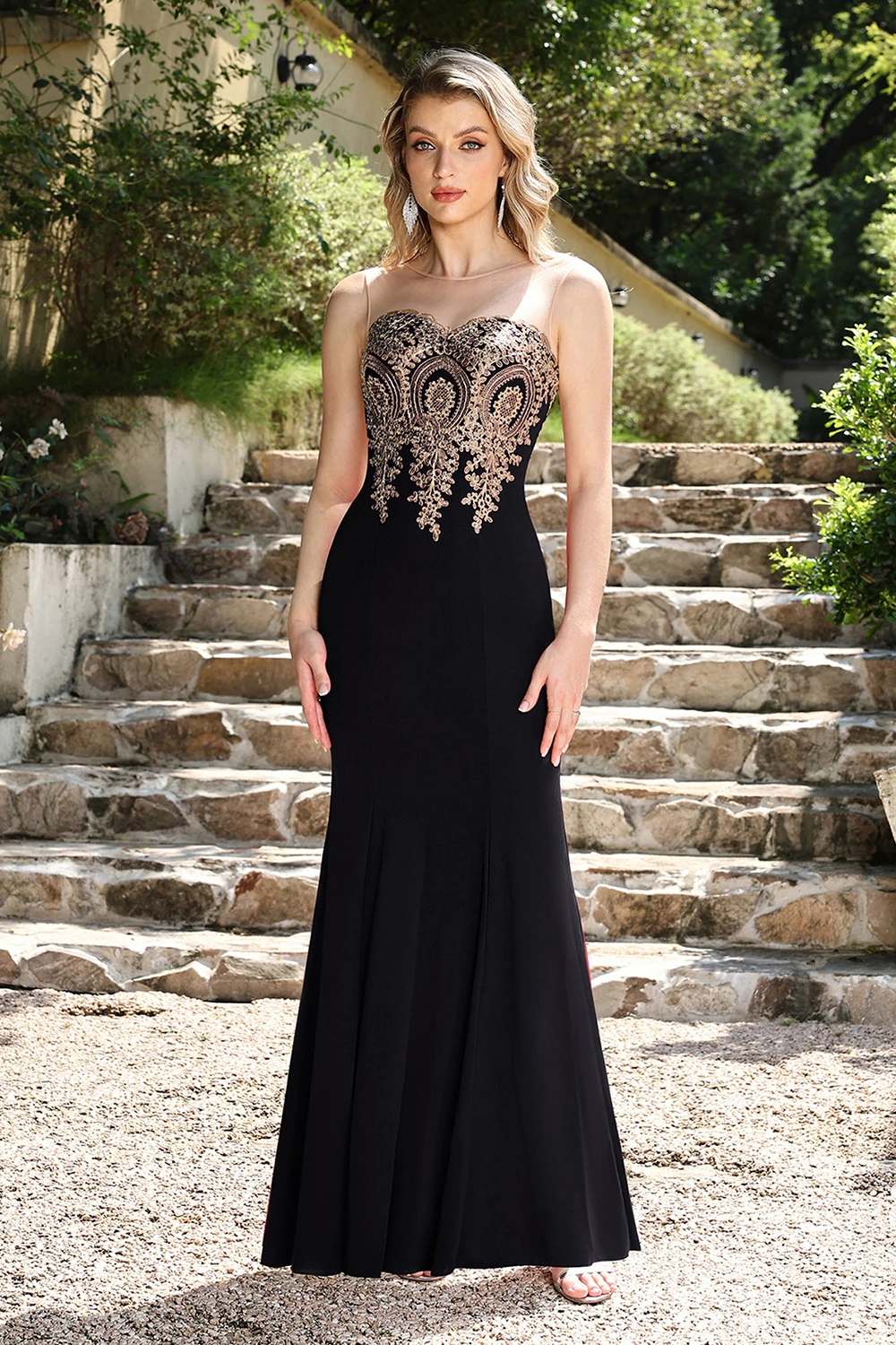 BABYONLINE Formal Mermaid Evening Dresses Sheer Illusion Neck Backless Sleeveless Prom Dress Lace Applique Bodycon Long Vestisos
BABYONLINE Formal Mermaid Evening Dresses Sheer Illusion Neck Backless Sleeveless Prom Dress Lace Applique Bodycon Long Vestisos