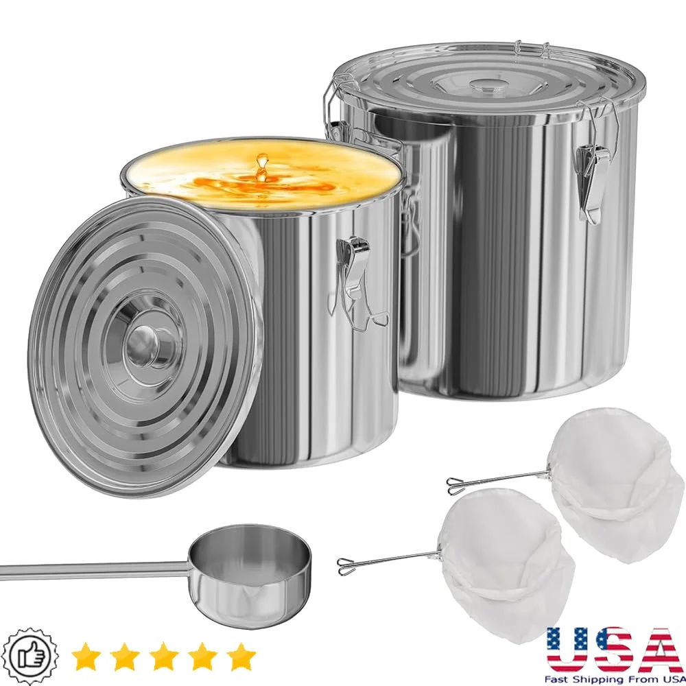 Fryer Oil Container Set 2Pcs Stainless Steel Leakproof Grease Bucket Safe Disposal 8Gal 6Gal Capacity
Fryer Oil Container Set 2Pcs Stainless Steel Leakproof Grease Bucket Safe Disposal 8Gal 6Gal Capacity