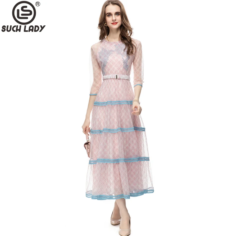 Women's Runway Dresses O Neck 3/4 Sleeves Printed Tiered Piping Elegant Fashion Designer Party Prom Gown
Women's Runway Dresses O Neck 3/4 Sleeves Printed Tiered Piping Elegant Fashion Designer Party Prom Gown