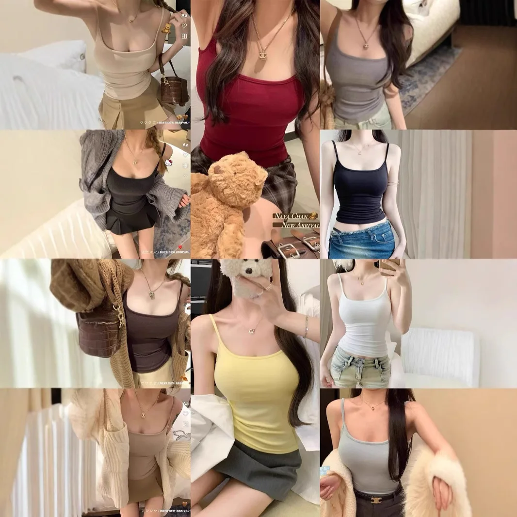 Лето 2025 г., пляжный жилет на подтяжках для женщин, обтягивающий укороченный топ, однотонный облегающий топ на бретелях, одежда 2000-х годов, корсетный топ Y2k
Лето 2025 г., пляжный жилет на подтяжках для женщин, обтягивающий укороченный топ, однотонный облегающий топ на бретелях, одежда 2000-х годов, корсетный топ Y2k
