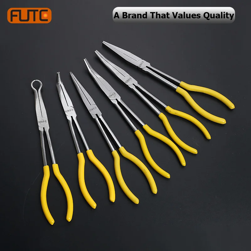 Fute 11 Inch Extended Needle-nosed Pliers 45/90 Angle Clamping Tool O-shaped Pliers Cable Clamp Removal Plier Car Repair Tools
Fute 11 Inch Extended Needle-nosed Pliers 45/90 Angle Clamping Tool O-shaped Pliers Cable Clamp Removal Plier Car Repair Tools