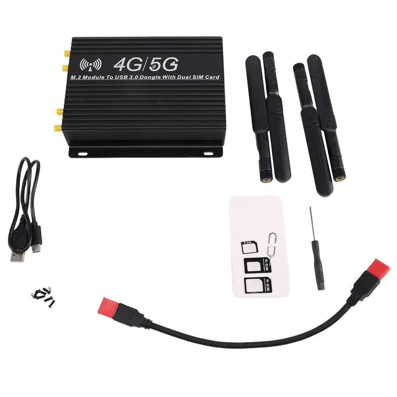 A01E-NGFF(M.2) 4G/5G Module To USB 3.0 Adapter With Cooler Fan/Dual SIM Card Slot And Auxiliary Power
A01E-NGFF(M.2) 4G/5G Module To USB 3.0 Adapter With Cooler Fan/Dual SIM Card Slot And Auxiliary Power