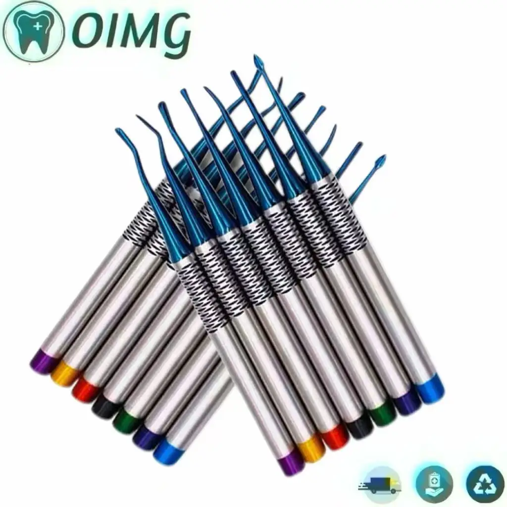 Dental 7Pcs Elevator Knife Luxating Root Tooth Titanium Alloy Extraction Minimally Invasive Dentist Tool
Dental 7Pcs Elevator Knife Luxating Root Tooth Titanium Alloy Extraction Minimally Invasive Dentist Tool