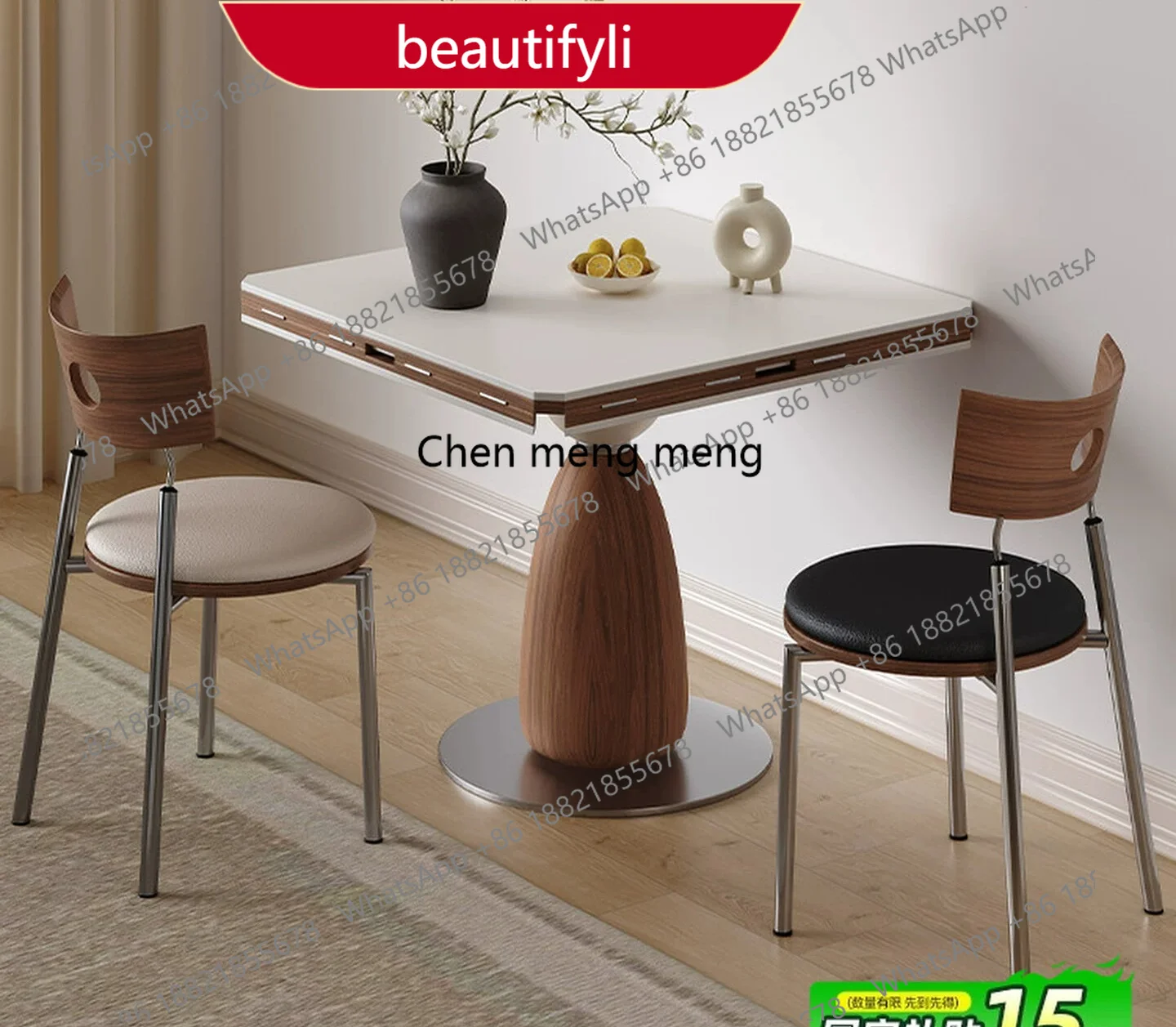 A38 Square folding round table, new small apartment household rock slab function dining table round dining table
A38 Square folding round table, new small apartment household rock slab function dining table round dining table