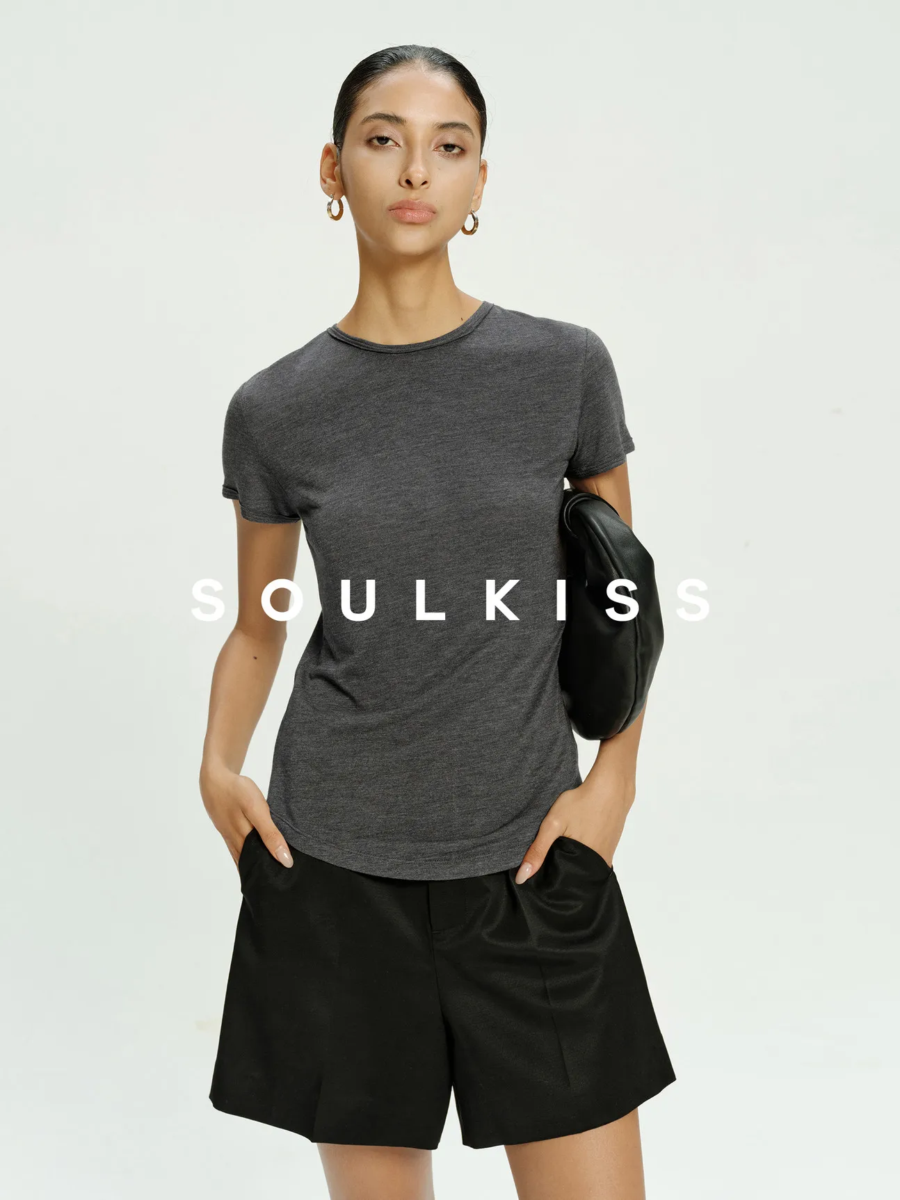Soulkiss Slimming T-Shirt Basic Style Wool Blend Lyocell Fiber round Neck Short Sleeve Women's Summer Fashion Casual Wear
Soulkiss Slimming T-Shirt Basic Style Wool Blend Lyocell Fiber round Neck Short Sleeve Women's Summer Fashion Casual Wear