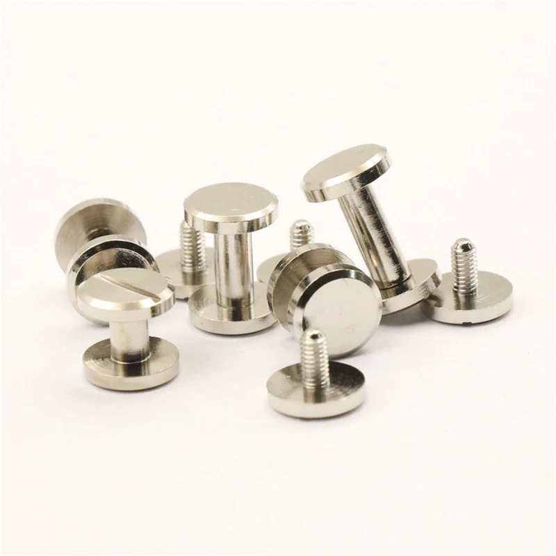 10pcs Cupronickle Binding Chicago Screws Nail Stud Rivets Flat Head For Photo Album Leather Craft Belt Wallet Fasteners 10mm Cap
10pcs Cupronickle Binding Chicago Screws Nail Stud Rivets Flat Head For Photo Album Leather Craft Belt Wallet Fasteners 10mm Cap
