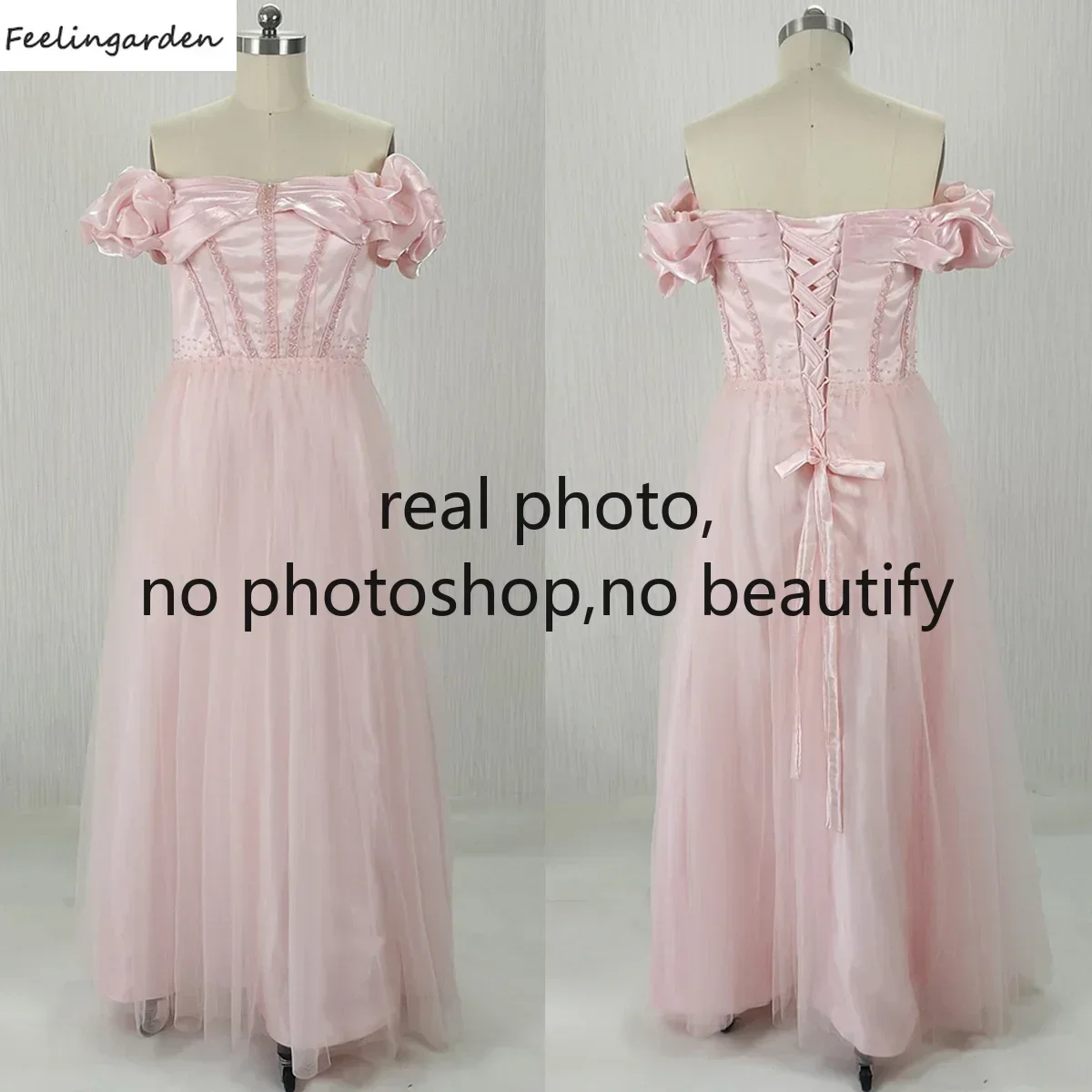 Feelingarden Customized Plus size Real Photo Evening Dresses Beads Pink Off the Shoulder A-line Floor Length Party FOrmal Gowns
Feelingarden Customized Plus size Real Photo Evening Dresses Beads Pink Off the Shoulder A-line Floor Length Party FOrmal Gowns