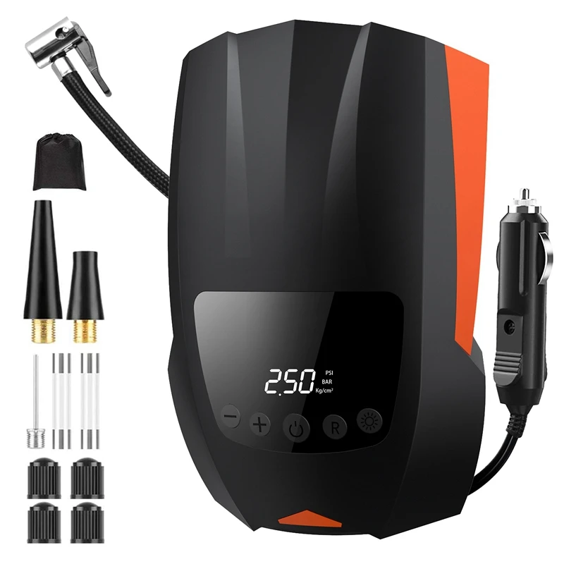 Portable Air Pump Auto Tire Inflator Tires DC 12 Volt Digital Air Pump With Backlight Displays For Car, Bicycle
Portable Air Pump Auto Tire Inflator Tires DC 12 Volt Digital Air Pump With Backlight Displays For Car, Bicycle