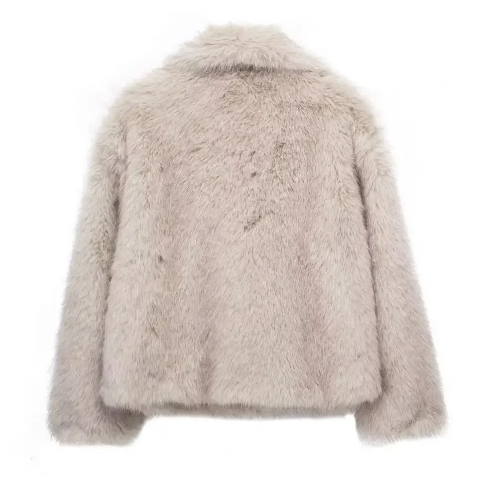 Womens Elegant Warm Faux Fur Coats Long Sleeve Furry Turn Down Neck Winter Solid Soft Outerwear Women's Furry Chaquetas
Womens Elegant Warm Faux Fur Coats Long Sleeve Furry Turn Down Neck Winter Solid Soft Outerwear Women's Furry Chaquetas