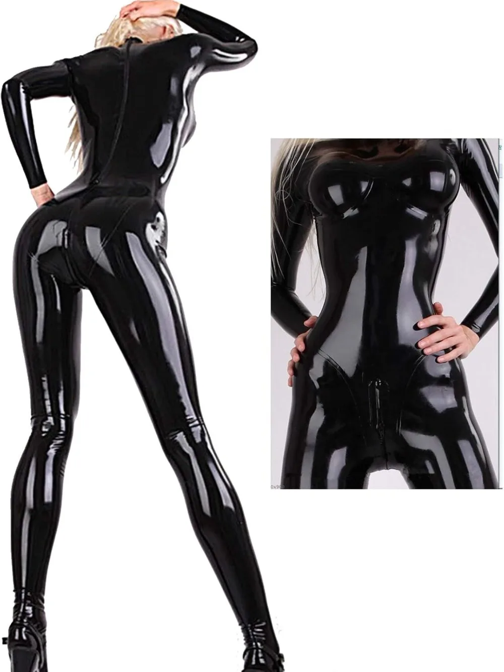 Women's Sexy Latex Catsuit Shiny Wetlook PVC Leather Skinny Zipper Crotch Bodysuit Jumpsuit Clubwear
Women's Sexy Latex Catsuit Shiny Wetlook PVC Leather Skinny Zipper Crotch Bodysuit Jumpsuit Clubwear